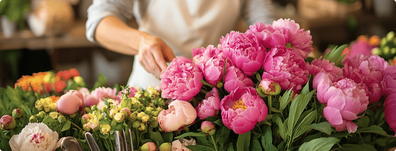 Woman with flowers